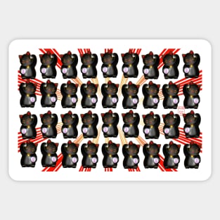 Lucky cat, black maneki, pattern Sticker